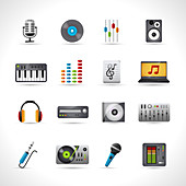 Music icons, illustration