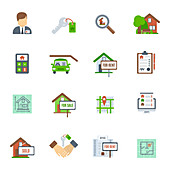 Real estate icons, illustration
