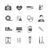 Healthcare icons, illustration