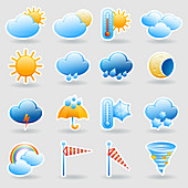 Weather forecast icons, illustration