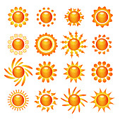 Sun icons, illustration