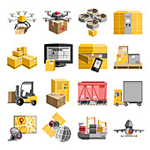 Logistics icons, illustration