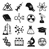 Science education icons, illustration