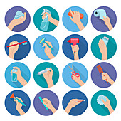 Personal hygiene icons, illustration