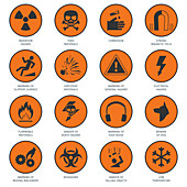 Hazard icons, illustration