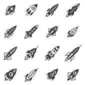 Rocket icons, illustration