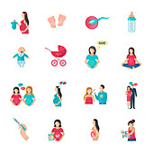 Pregnancy icons, illustration