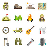 Camping icons, illustration