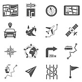 Navigation icons, illustration