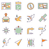 Navigation icons, illustration