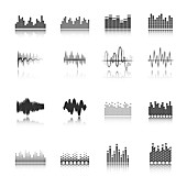 Audio equalizer icons, illustration