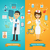 Doctor and nurse, illustration