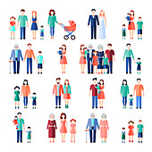 Family icons, illustration