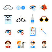 Optometry icons, illustration