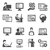 Computer programming icons, illustration