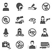 Allergy icons, illustration