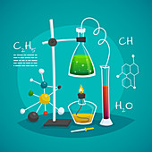 Chemistry experiment, illustration