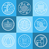 Water icons, illustration