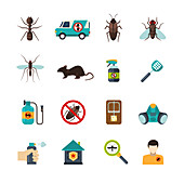 Pest control icons, illustration