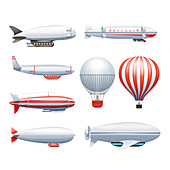 Airship icons, illustration