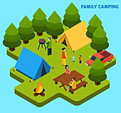 Camping, illustration