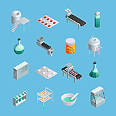 Pharmaceutic icons, illustration