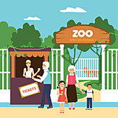 Trip to the zoo, illustration