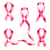 Breast cancer ribbons, illustration