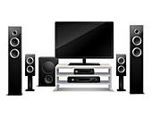 Home theatre equipment, illustration