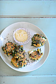 Chard fritters with mayonnaise