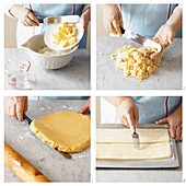 Prepare shortcrust pastry and prick puff pastry with a fork