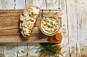 Cream cheese with apricots and rosemary