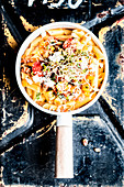 Gulten-free pasta with vegetable sauce