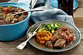 Beef stout casserole with chestnuts