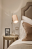 Detail of bedroom in shades of Champagne