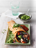 Spelt wraps with turkey and guacamole