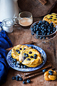 Blueberry buns with a quark filling