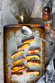 Oven-roasted butternut squash wedges