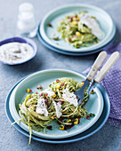 Spaghetti with herbs and sweetcorn