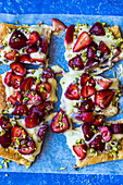 A strawberry tart with pistachios