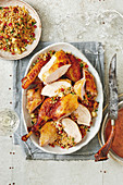 Coconut-glazed turkey with spiced pineapple rice for Christmas