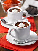 Two cups of hot chilli chocolate