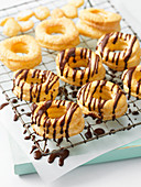 Croissant doughnuts with chocolate glaze