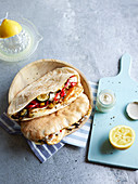 Stuffed pitta pockets with grilled vegetables