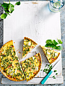 Potato quiche with bacon and chives