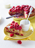Buttermilk cakes with raspberries