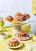 Buttermilk and almond cakes with icing