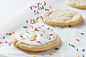 Cookies with colourful sugar sprinkles