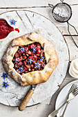 Rhubarb and Ginger Galette with Rhubarb Coulis