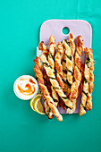 Cheese and Spinach Pastry Twist; Cheese and Bacon Pastry Twist